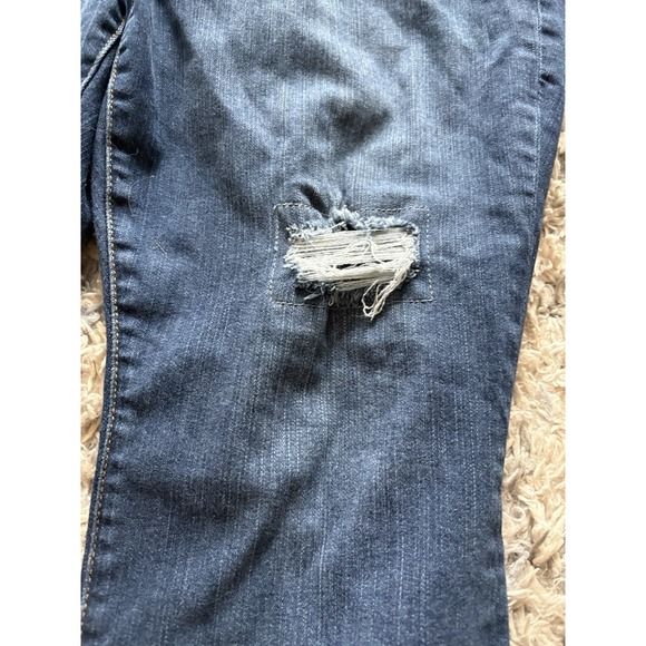 Torrid Premium Jeans Sz 16 R Skinny Distressed Dark Blue - Picture 3 of 5